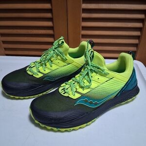 Saucony Mens Mad River Tr Citron/Black Running Shoes Size 9 * NWOB